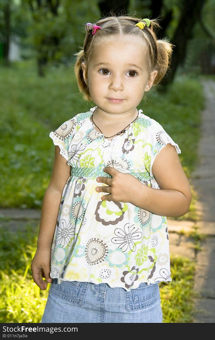 Portrait of little cute girl