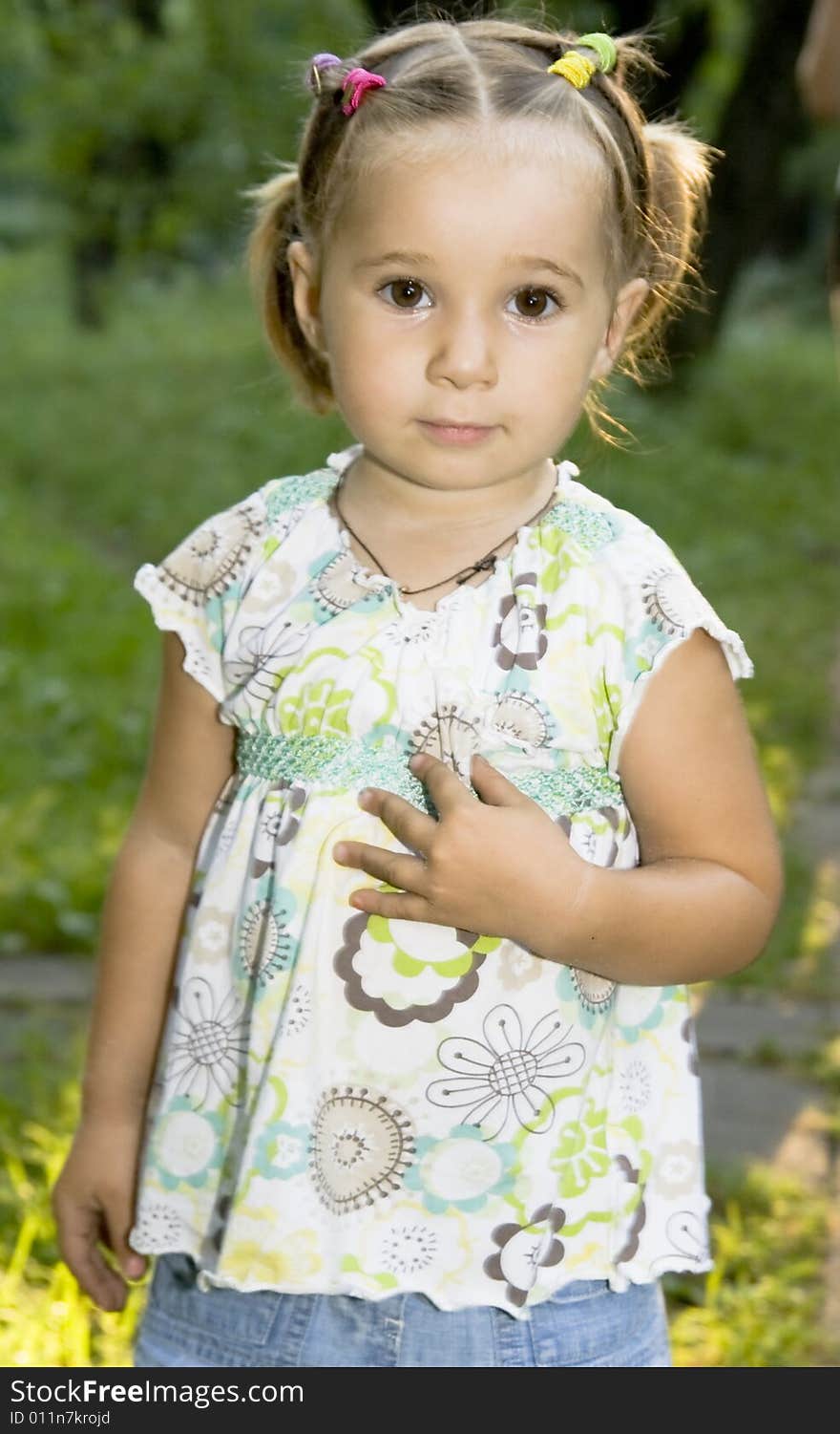 Portrait of little cute girl