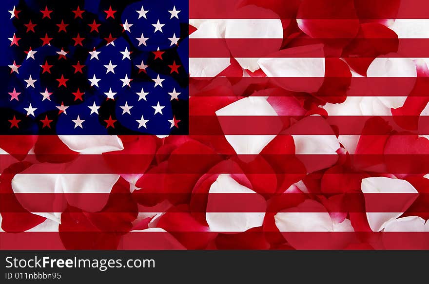 American Flag With Petal Texture. Flag series - see more in my portfolio.