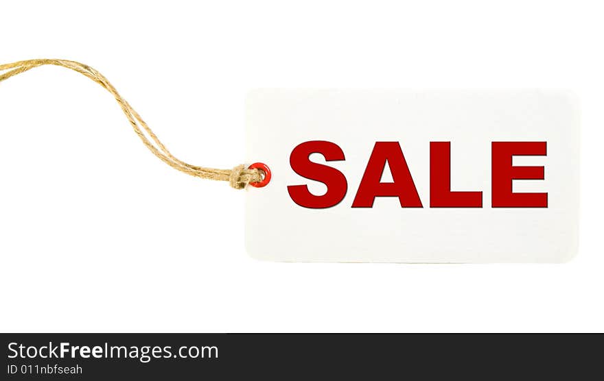 Higly Detailed White Sale Tag Isolated on White. Tag Collection - see more on my portfolio.