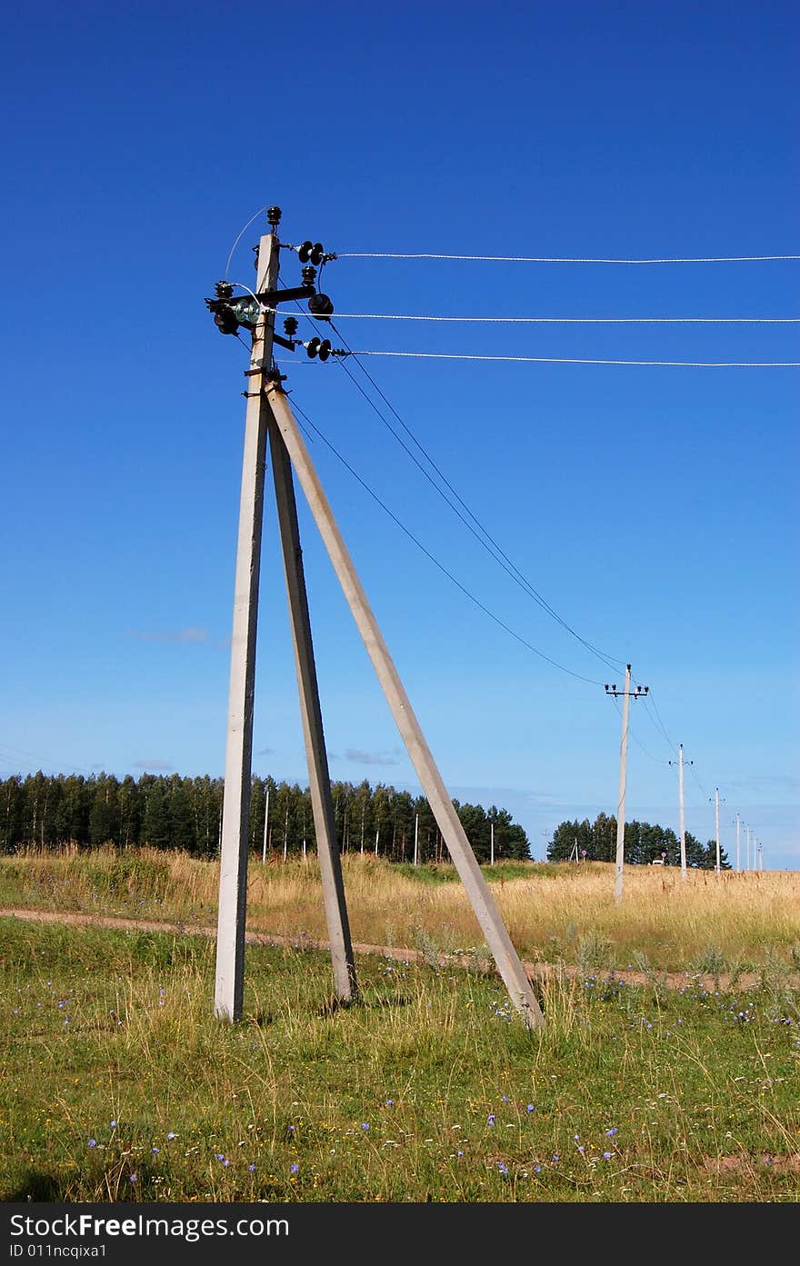 Detail of a power pole