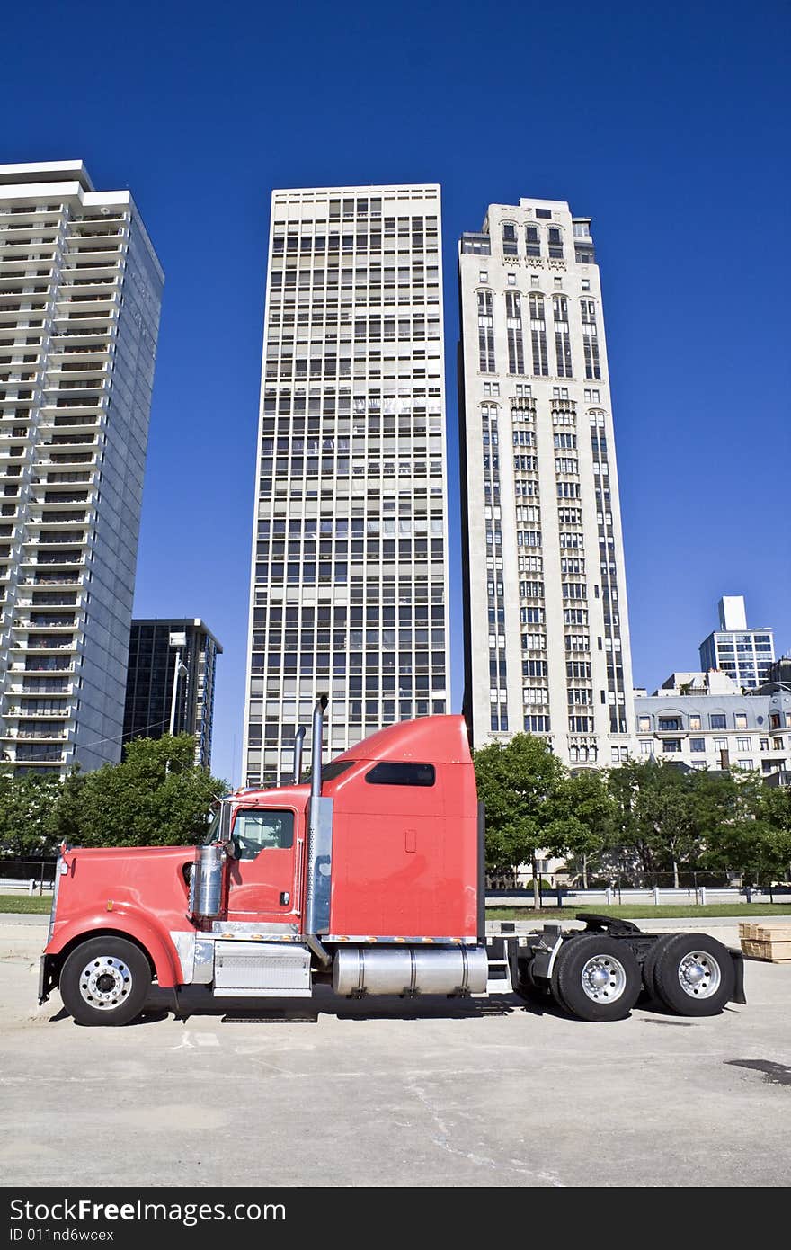 Truck om downtown Chicago