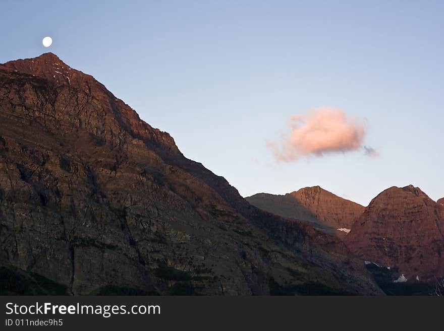 Sunrise in Glacier National Park, Montana.