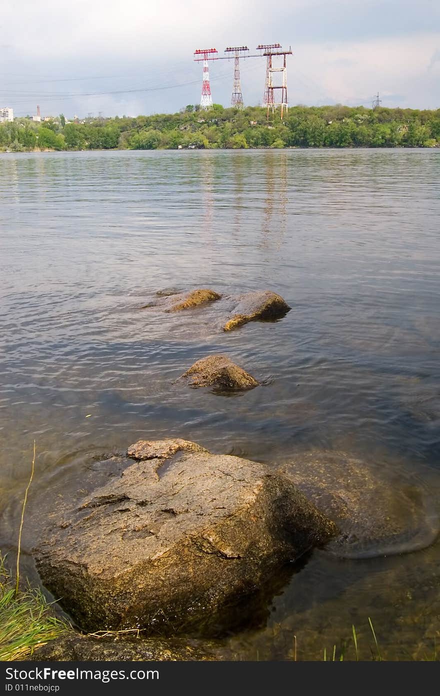 The river, stone and an electric main