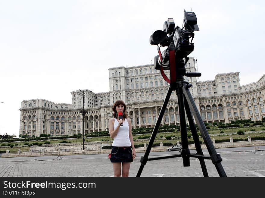 A nice and young reporter