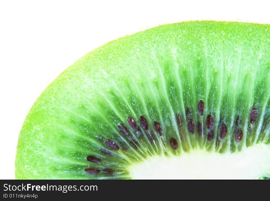 Isolated macro photo of a fresh kiwi