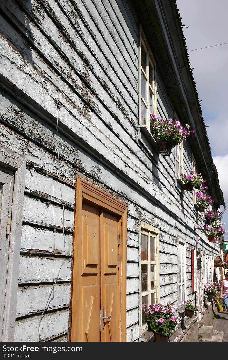 Wooden house in the village. Wooden house in the village