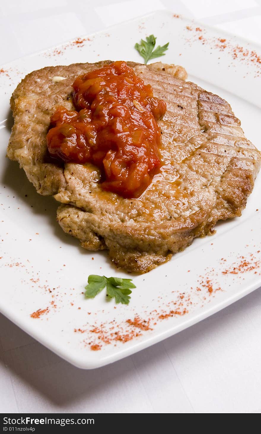 Meal Cutlet With Tomatoes Sauce