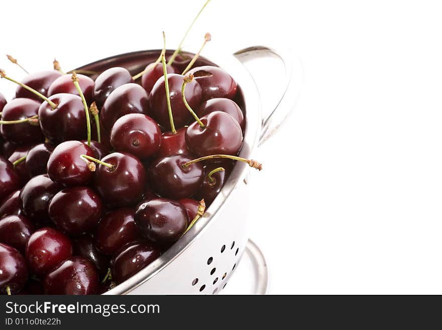 Sweet cherries on white background