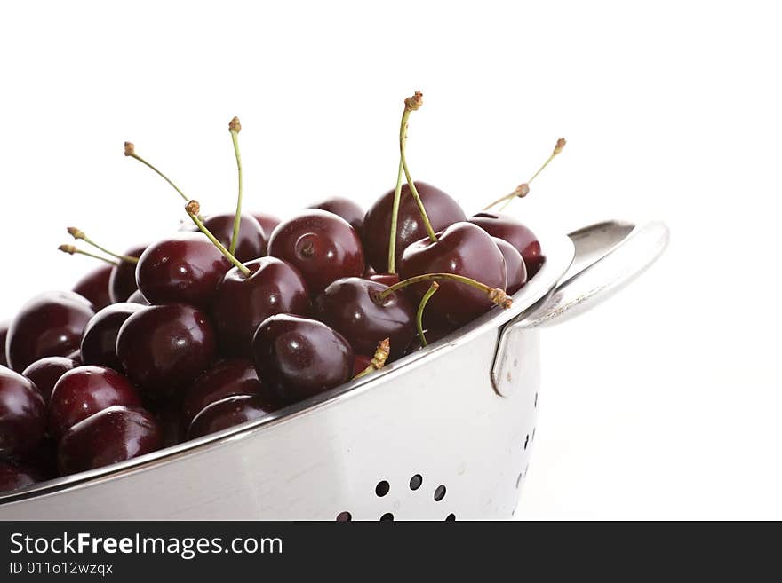 Sweet cherries on white background