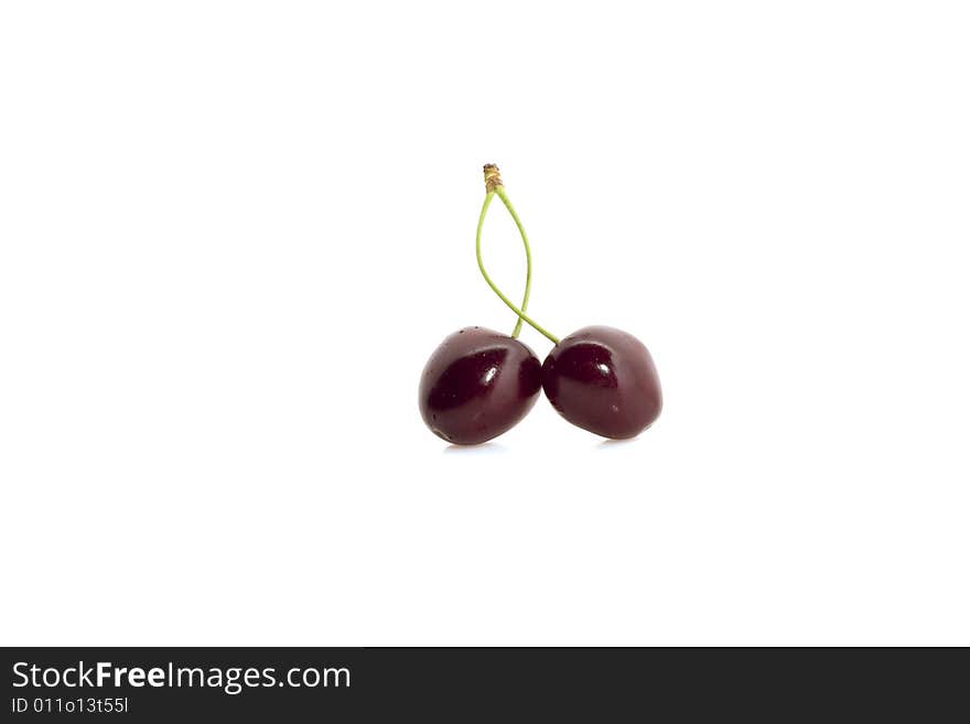 Sweet cherries on white background