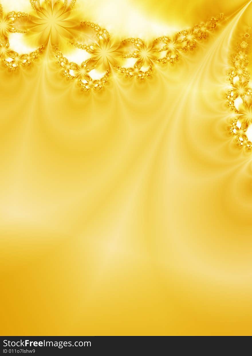 Abstract flowers on a yellow background