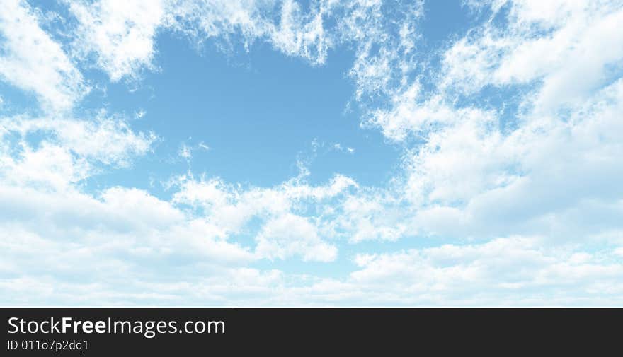 Beautiful summer cloudscape. 3d image. Beautiful summer cloudscape. 3d image