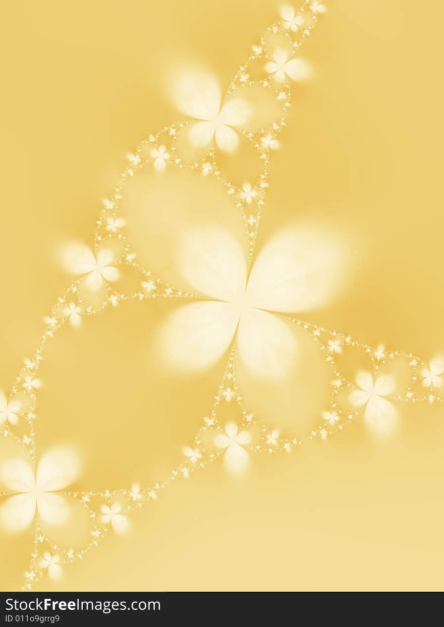 Beautiful flowers on a yellow background