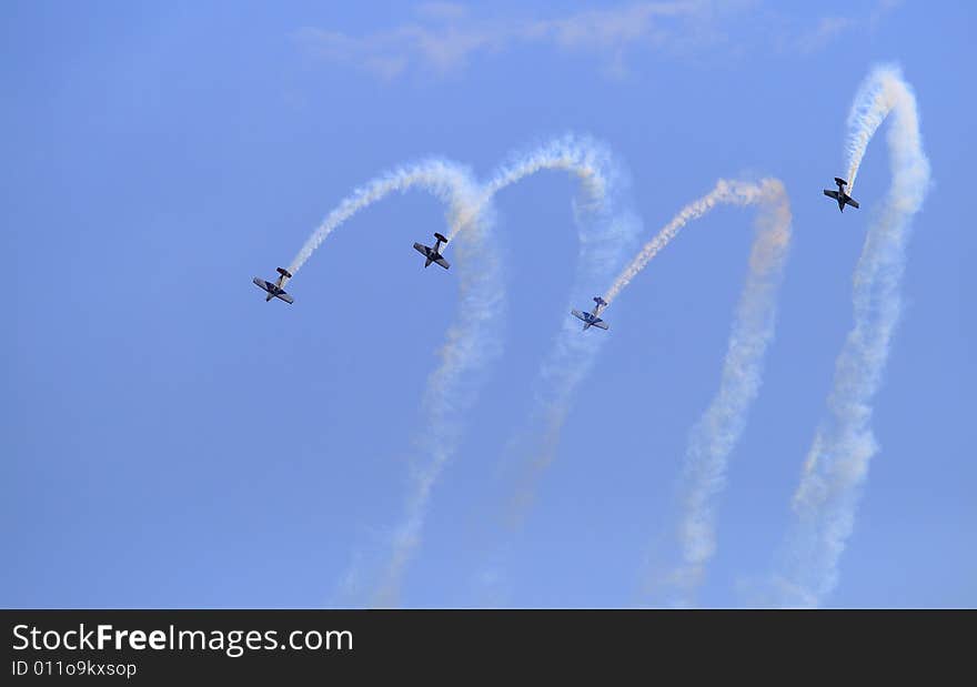 Leaders of an acrobatic flying team