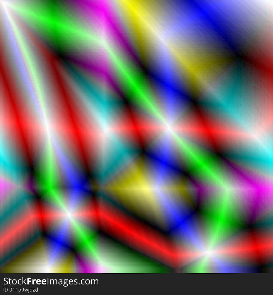 Decorative background, the interlacing of many-colored rays, specks of light, lines and figures. Decorative background, the interlacing of many-colored rays, specks of light, lines and figures.