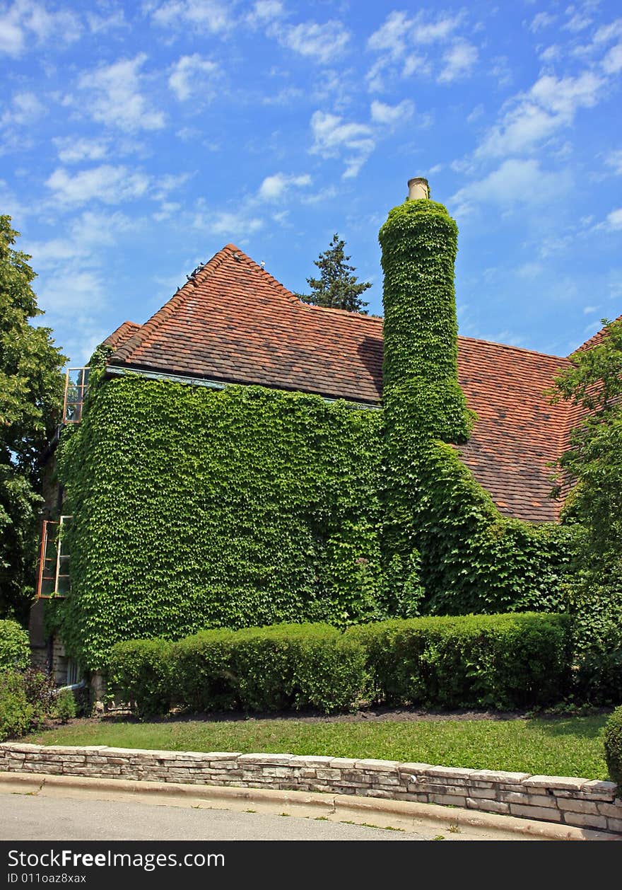 Ivy-Clad Garden Club Building In The Suburbs Of Ch