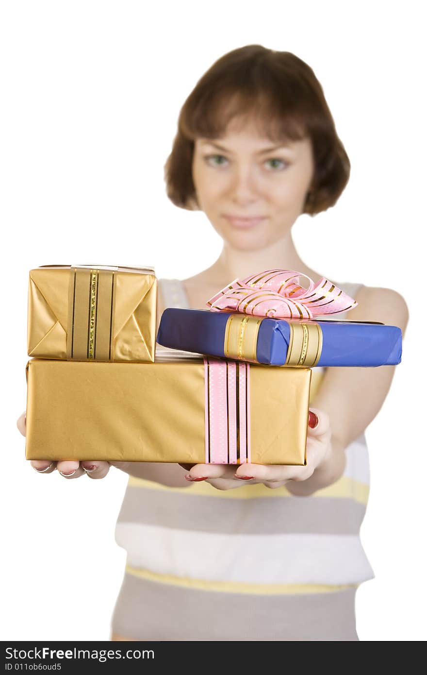 Girl giving gifts