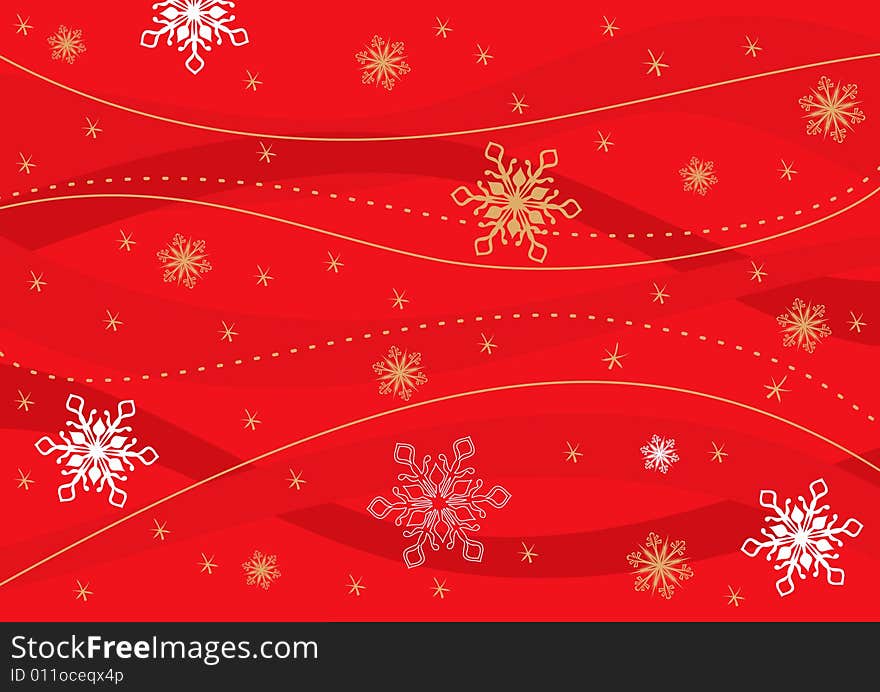 Christmas red illustration with snowflakes. Christmas red illustration with snowflakes