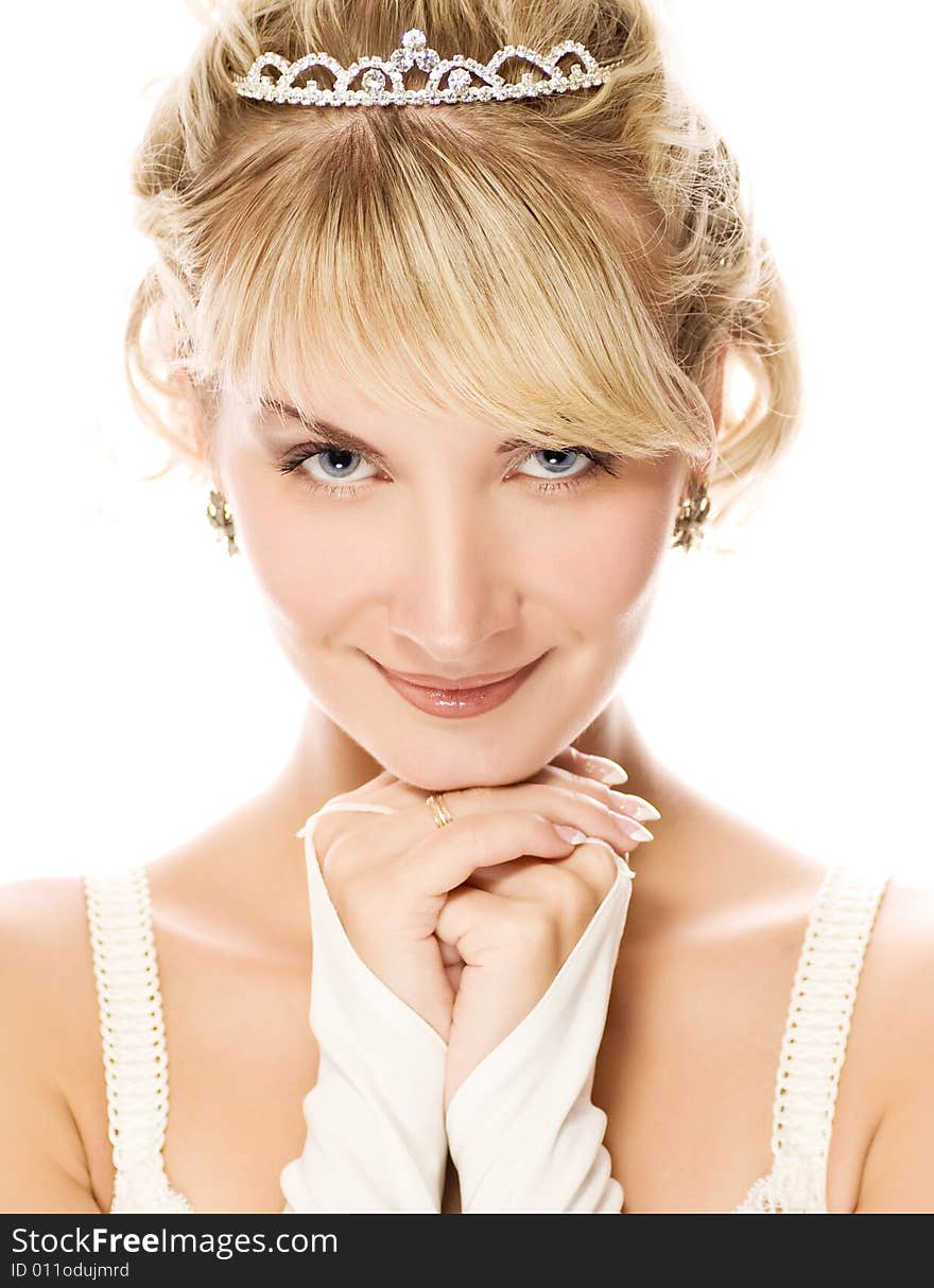 Close-up portrait of a beautiful blond girl