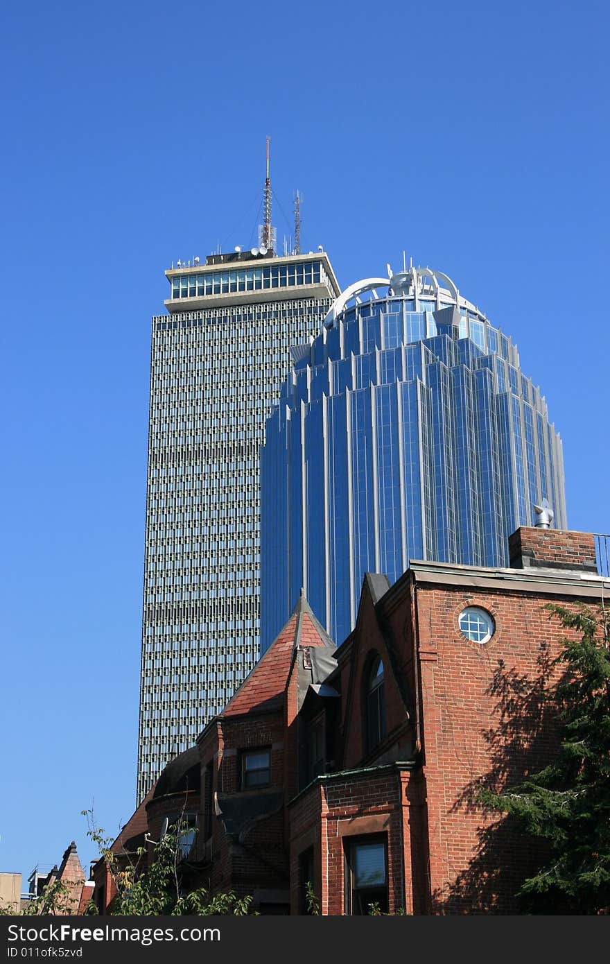 Back Bay architecture including the Prudential Tower. Back Bay architecture including the Prudential Tower.