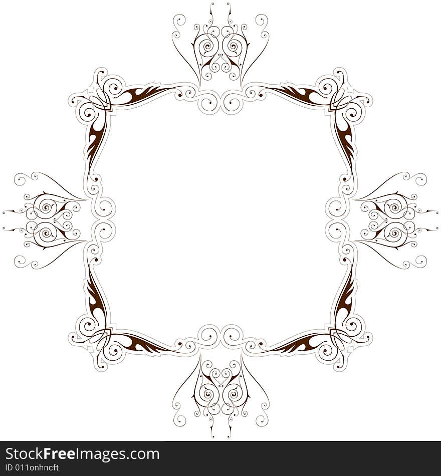 Vector vintage floral frame