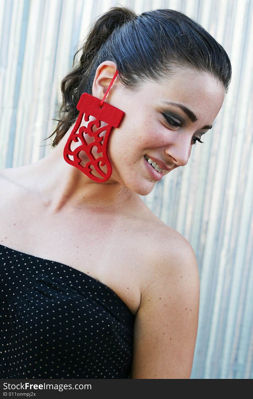 Beautiful woman with a Christmas decoration. Beautiful woman with a Christmas decoration.