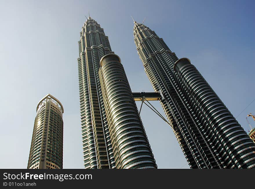 Petronas twin towers located at Kuala Lumpur, Malaysia.