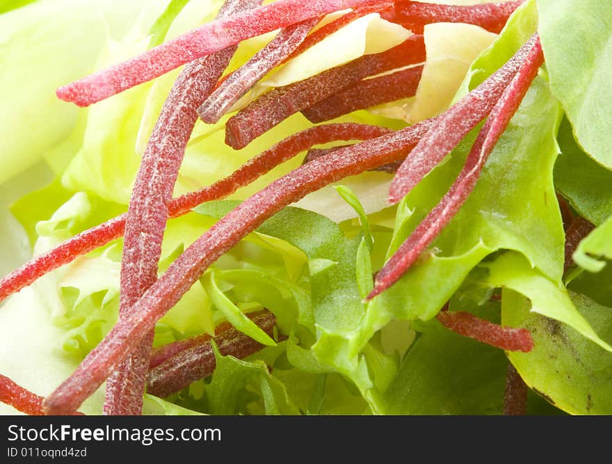 Green vegetable salad - healthy eating - close up. Green vegetable salad - healthy eating - close up