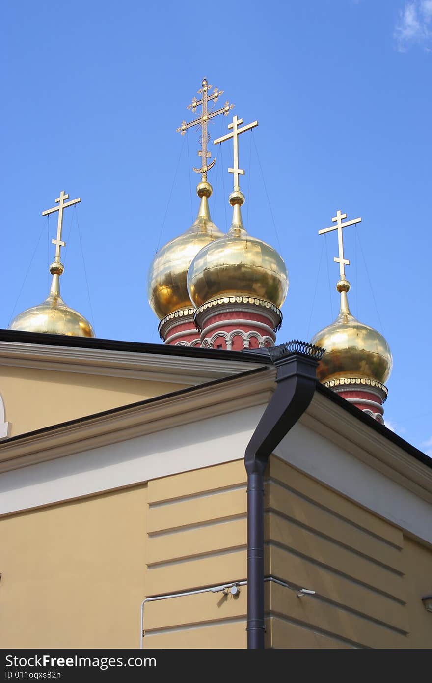 Domes of old church in Moscow. Domes of old church in Moscow