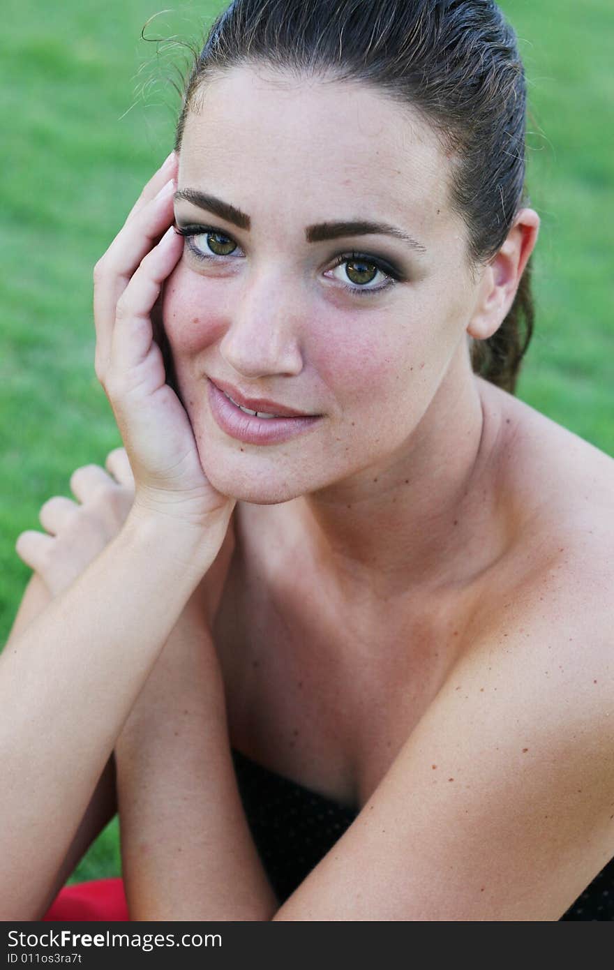 Close-up portrait of a beautiful woman. Close-up portrait of a beautiful woman.