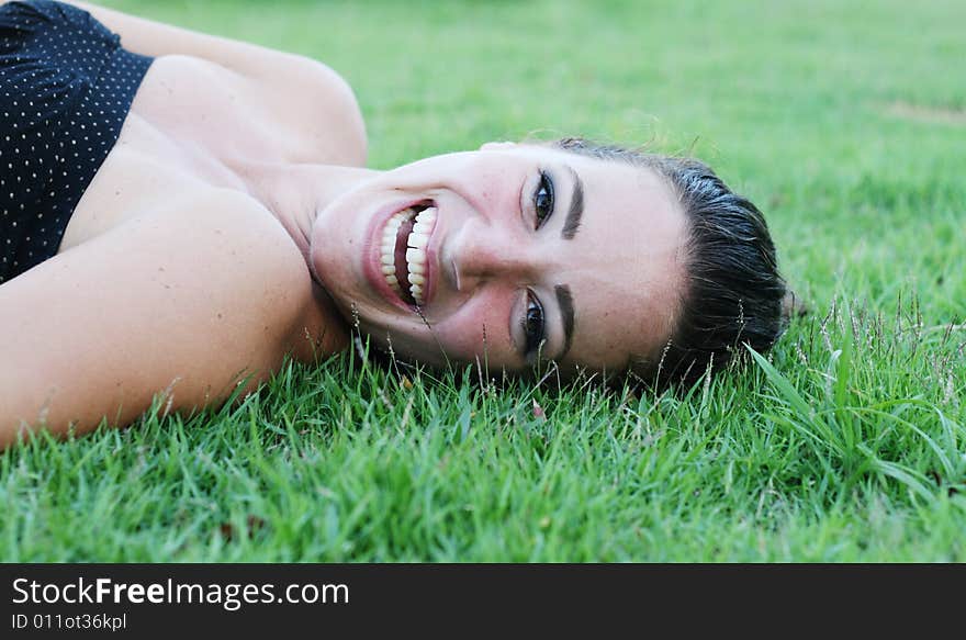 Portrait of a woman with a happy expression.