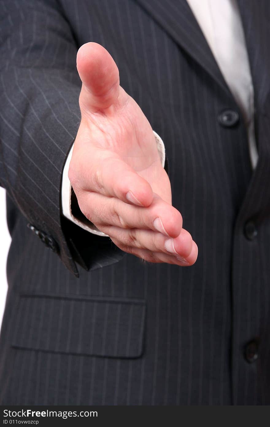 Thumb up gesture, businessman detail