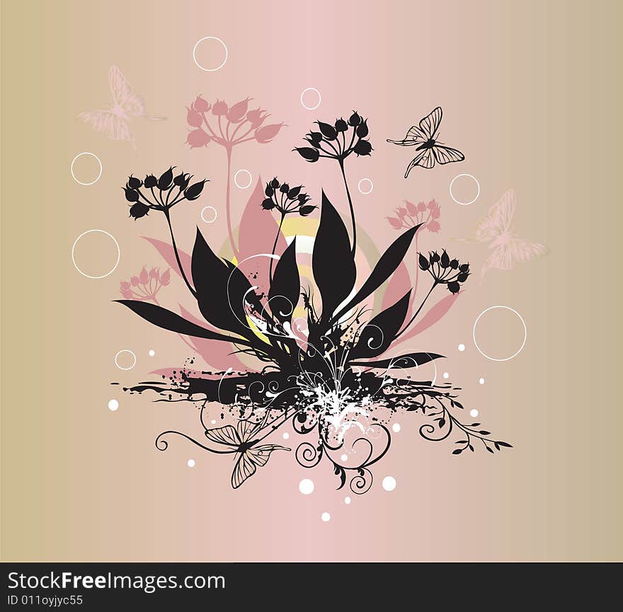 Illustration of a floral background