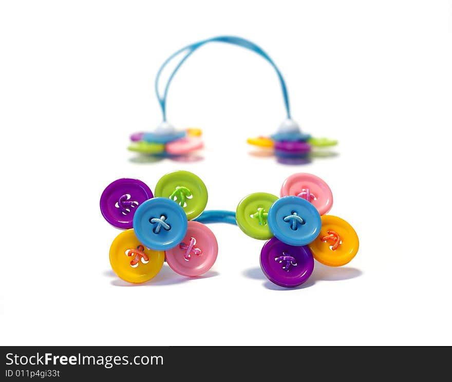 Children's hairpins for hair isolated on white background