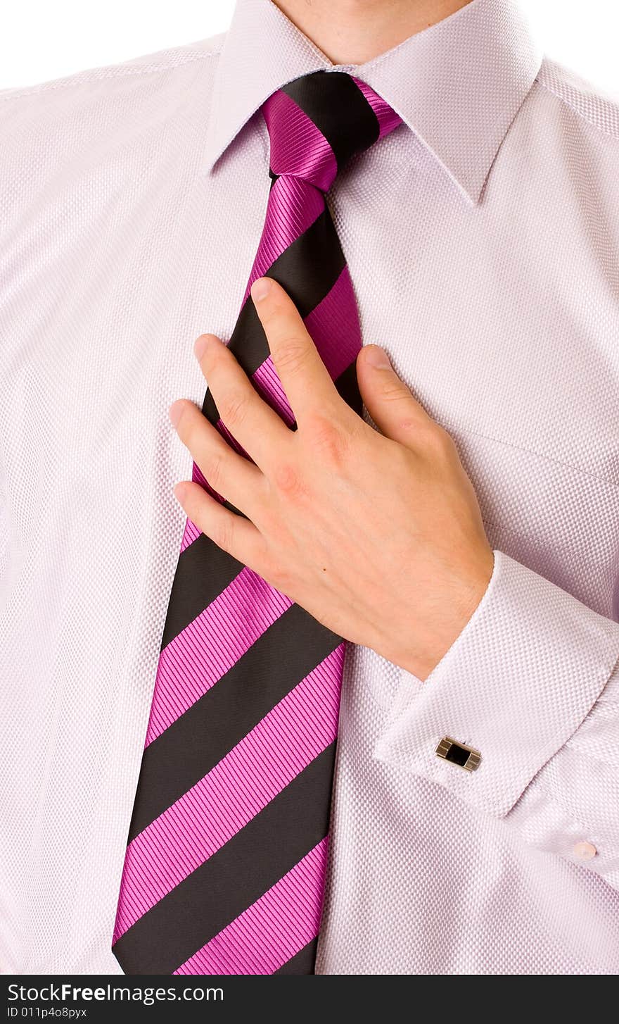 Necktie and suit close up