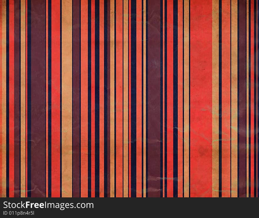 Grungy textured retro background with different colored stripes.