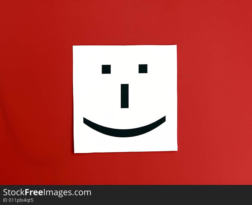 Smile on the red background optimist. Smile on the red background optimist