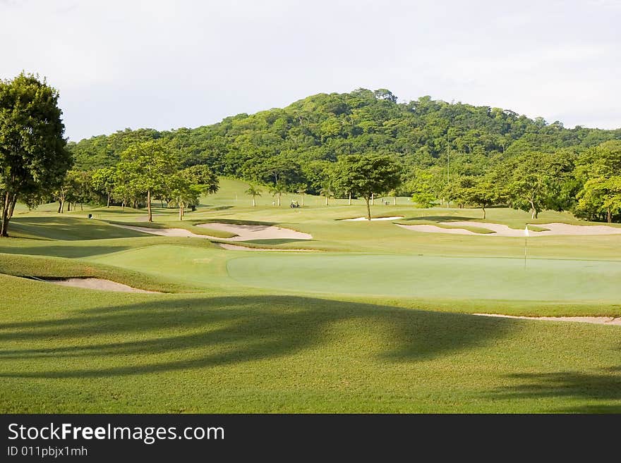 Green on Tropical Golf Course