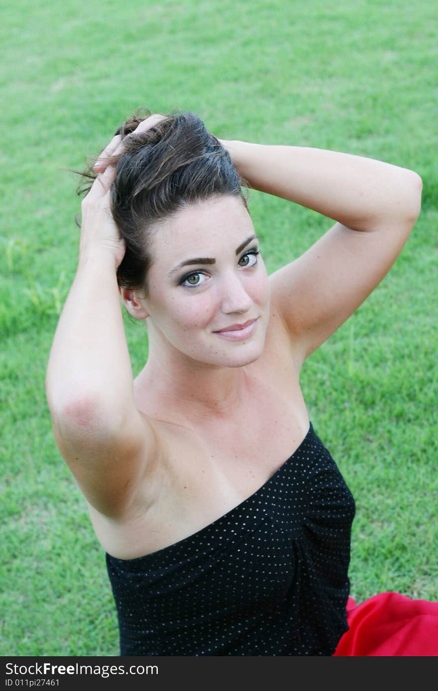 Close-up portrait of a beautiful young woman.