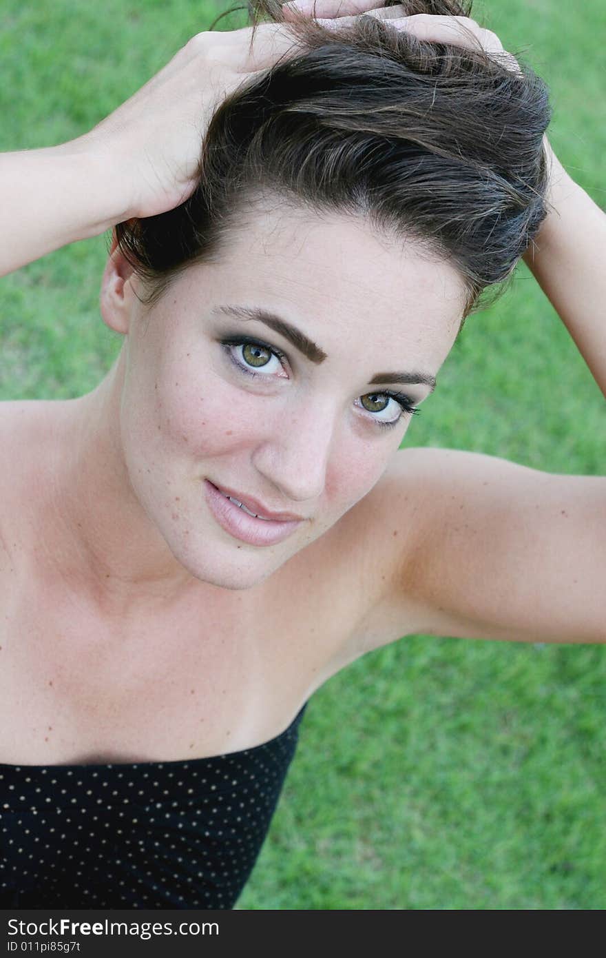 Close-up portrait of a beautiful young woman.