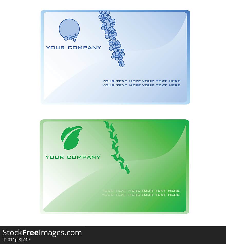 Illustration of business cards with space for company name and text