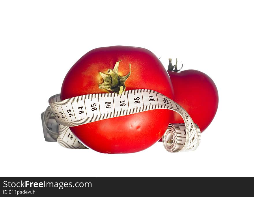 Tomatoes with measuring tape