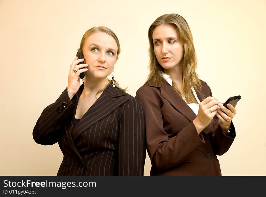 Beautiful women talking with a cellphone. Beautiful women talking with a cellphone