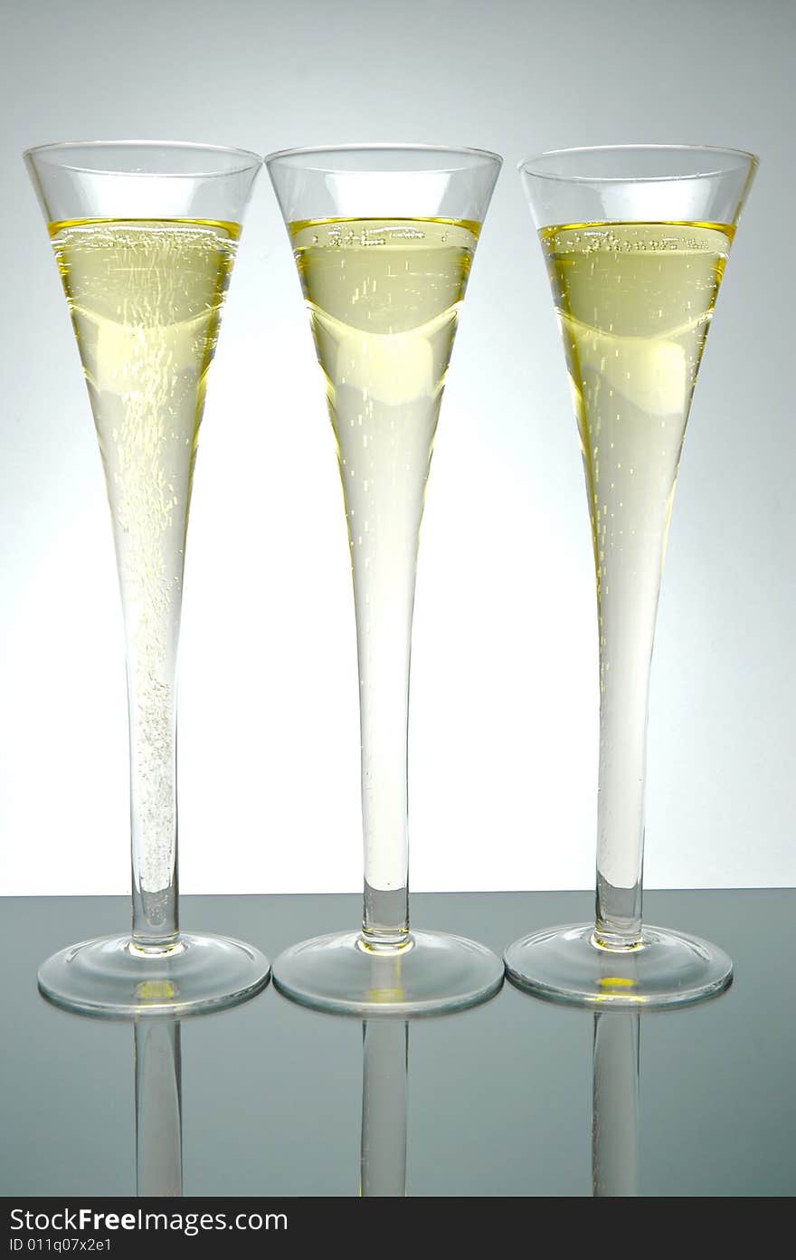 Sparkling wine isolated against a white background