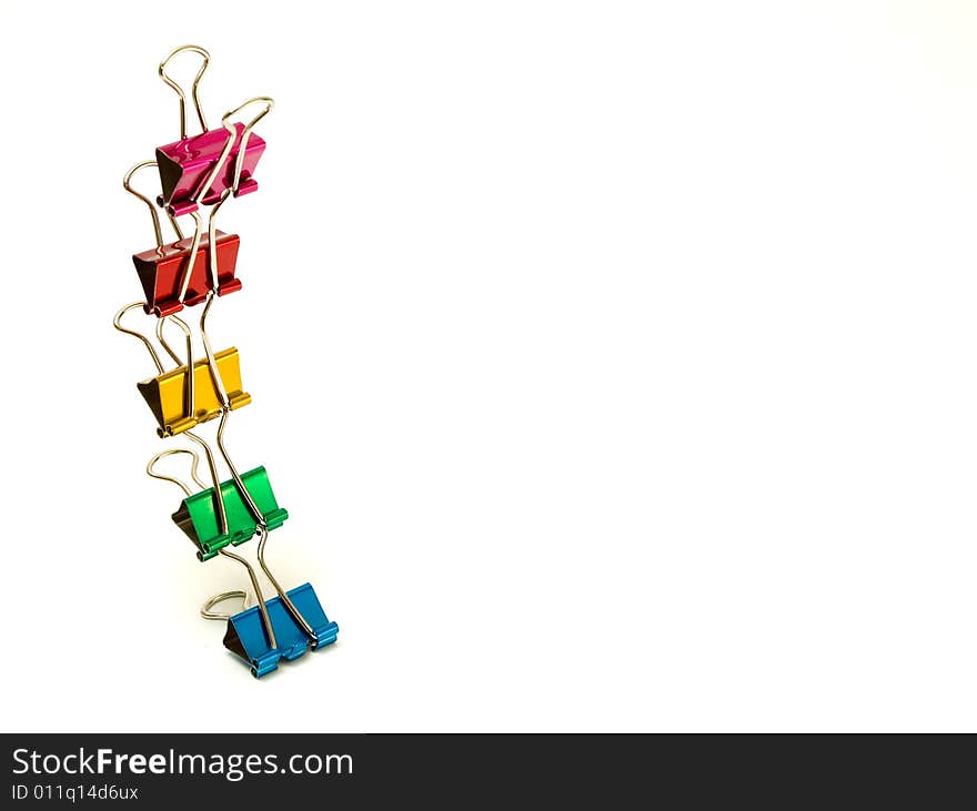 Some colorful clips isolated over white background