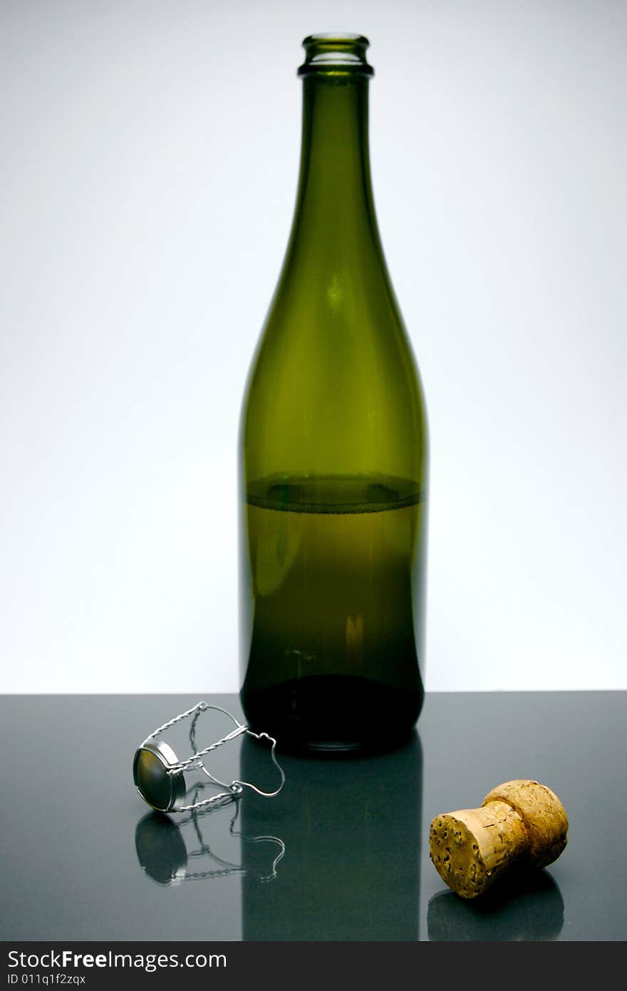 Sparkling wine isolated against a white background