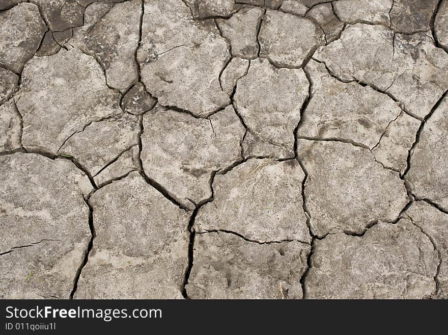 Background from soil with cracks as a result of a drought