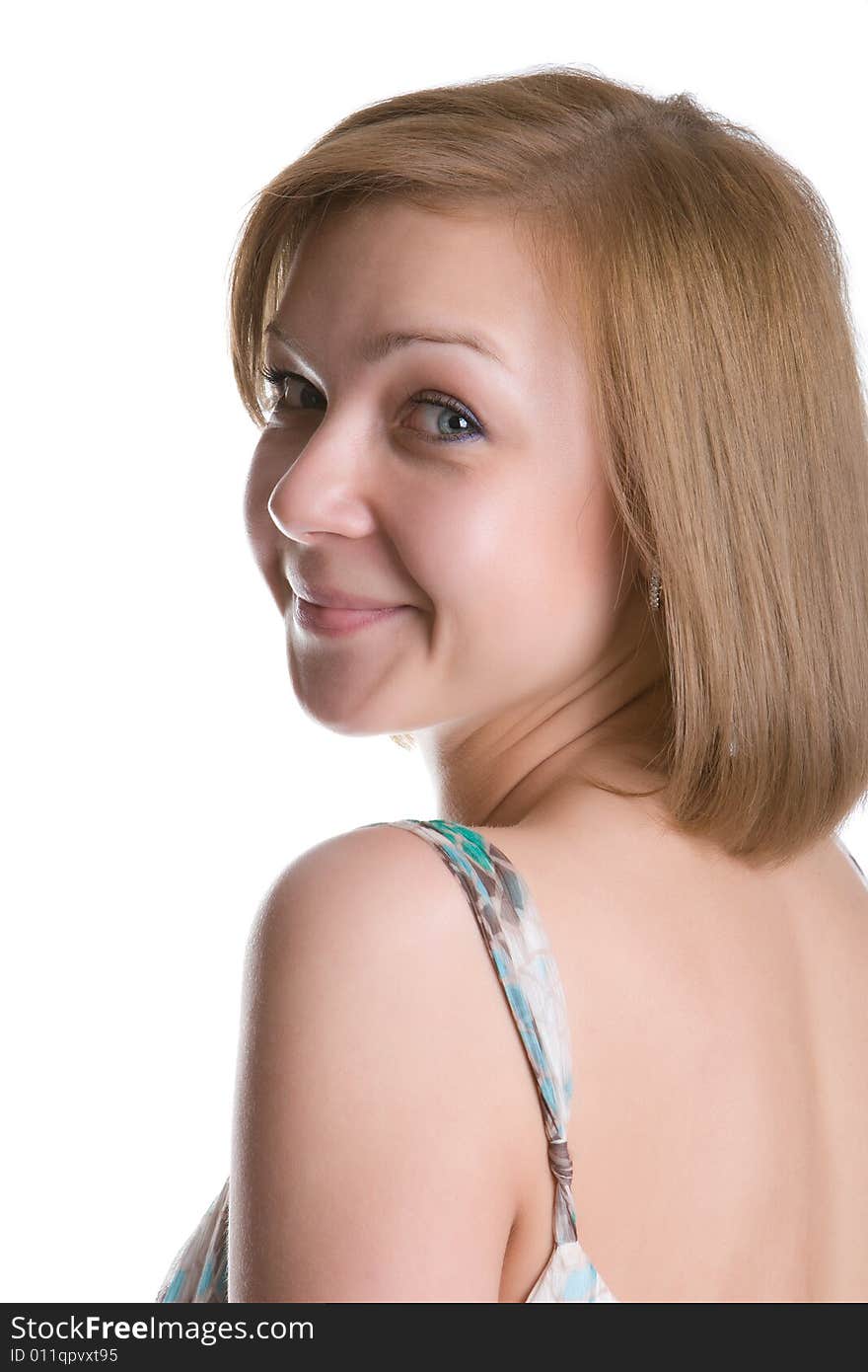 Portrait of the young woman isolated on a white background. Portrait of the young woman isolated on a white background