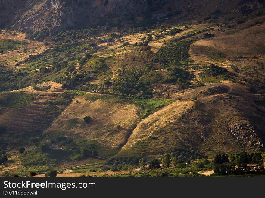 Summer In Sicily: Sun And Shadows Play On Sunset